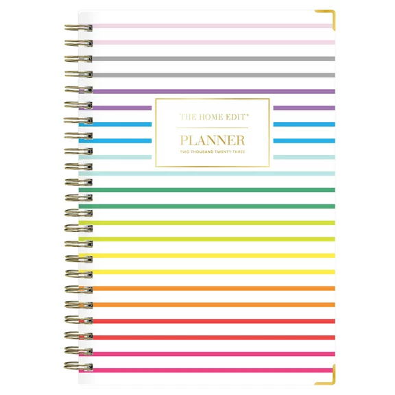 2023 Weekly & Monthly Hardcover Planner, 5x8, The Home Edit for Blue Sky, Fruit Stripe