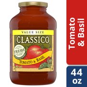 (2 Pack) Classico Tomato and Basil Pasta Sauce, 44 oz Jar