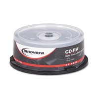 Innovera CD-RW Discs, 700MB/80min, 12x, Spindle, Silver, 25/Pack -IVR78825