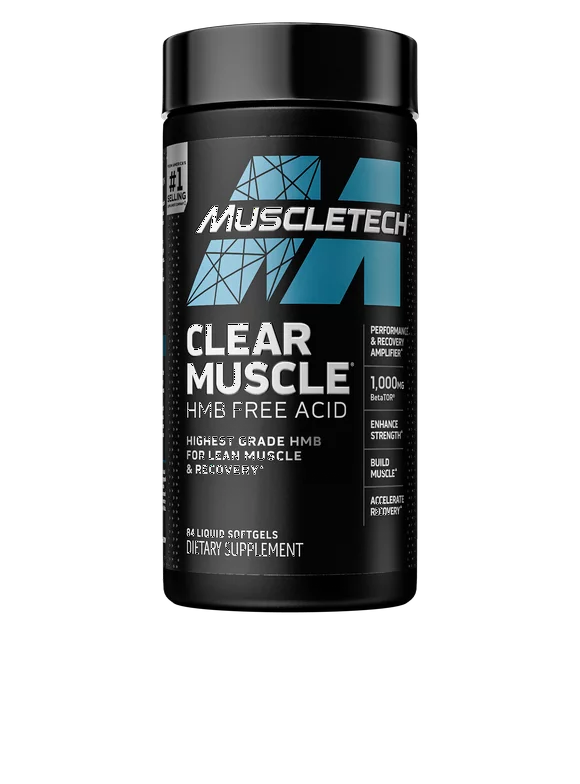 MuscleTech Clear Muscle Post Workout Muscle Recovery with HMB Supplement Pill, 84ct