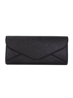 Premium Large Metallic Glitter Envelope Flap Clutch Evening Bag