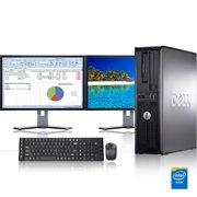 Refurbished - Dell Optiplex Desktop Computer 2.3 GHz Core 2 Duo Tower PC, 4GB, 250GB HDD, Windows 10 Home x64, 19" Dual Monitor , USB Mouse & Keyboard