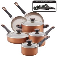 Farberware 16-Piece Nonstick Pots and Pans Set/Cookware Set, Copper