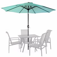 Barton 9' ft Patio Umbrella Round Sunshade Outdoor Canopy Backyard Tilt and Hand Crank - Aqua