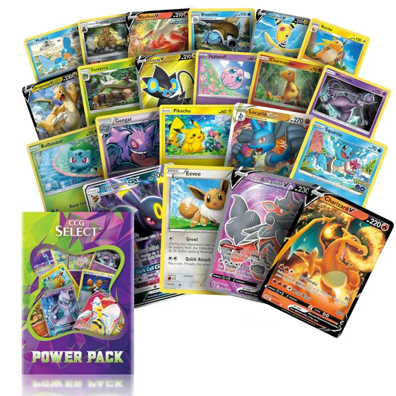 CCG Select | Power Pack | 50  Cards | 4 Holos or Rares | 1 Ultra Rare Guaranteed | Compatible with Pokemon Cards