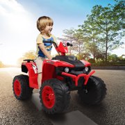 12 Volt Kids Ride on ATV Electric Cars, URHOMEPRO Battery Powered Ride On Car, 4-Wheeler ATV Quad with 2 Speeds, Suspension, LED Light, MP3 Player, Kids Ride on Toys for Boys Girls, Red, W13939