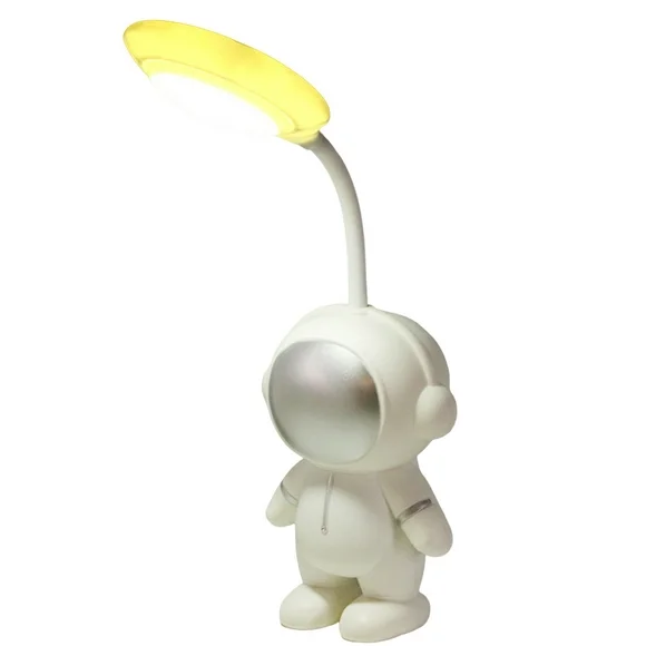 Trayknick Rechargeable LED Astronaut Night Light Decorative Plastic Kids Toy Lamp with Flexible Hose, Flicker-Free, Non-Glaring & Adorable Appearance for Home Bedside