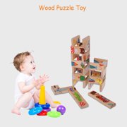 OTVIAP 28pcs/set Animal Colored Building Blocks Set Wood Puzzle Educational Toy Baby Kids Games, Building Blocks Set,Wood Puzzle Toy Gift