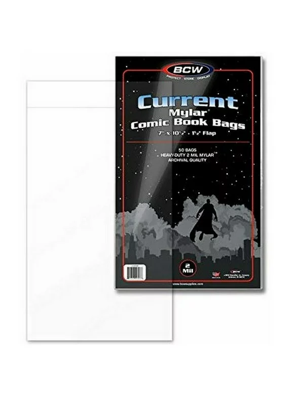 BCW Heavy Duty 2 Mil Current Mylar Comic Book Bags (Set of 50)