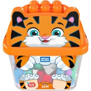 Mega Bloks First Builders Smiley Tiger with Big Building Blocks, Building Toys for Toddlers (25 Pieces)