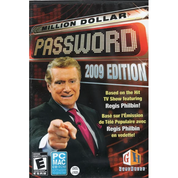 Million Dollar Password PC CDRom Computer Game - based on the hit TV show with Regis Philbin