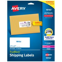 Avery Shipping Labels, Sure Feed, 2" x 4", 100 Labels (18163)