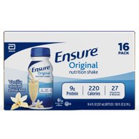 Ensure Original Nutrition Shake with 9 grams of protein, Meal Replacement Shakes, Vanilla, 8 fl oz, 16 Count