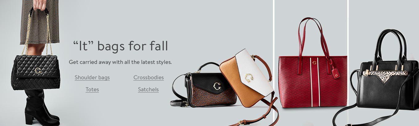 It bags for fall. Get carried away with all the latest styles. Shoulder bags. Crossbodies. Totes. Satchels.