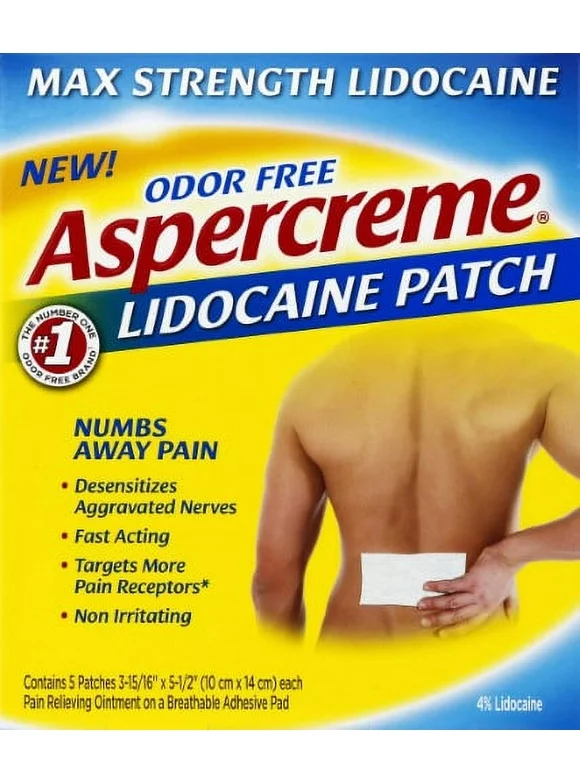 Aspercreme Odor Free 4% Lidocaine Patch (Pack of 2)