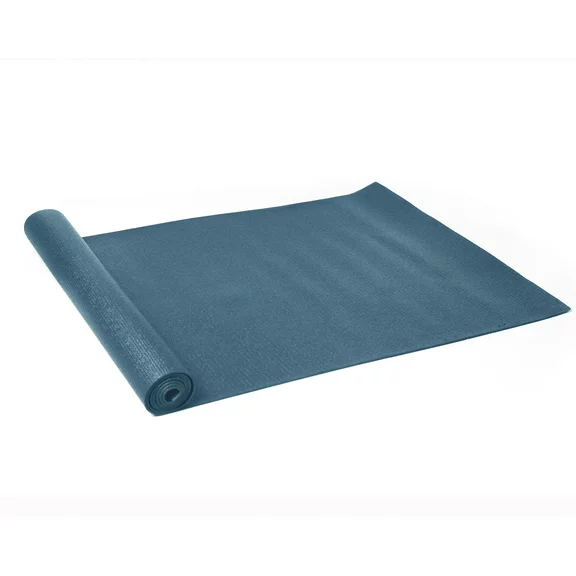 Athletic Works PVC Yoga Mat, 3mm, Real Teal, 68inx24in, Non Slip, Cushioning for Support and Stability