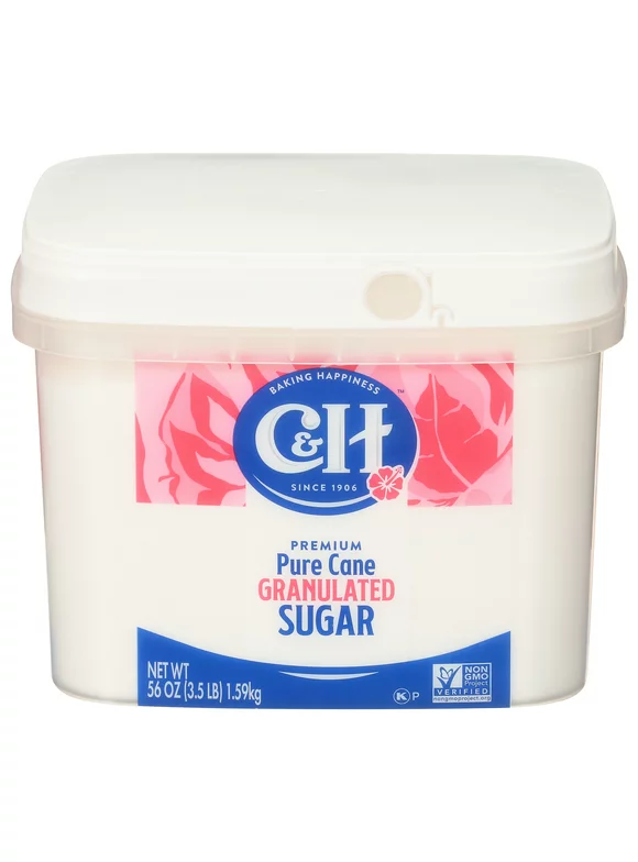 C&H Premium Pure Cane Granulated Sugar, 3.5 lb Tub