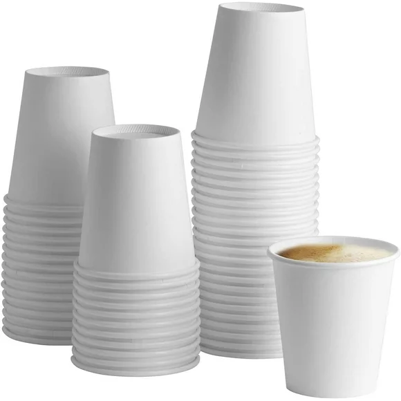Comfy Package 10 Oz White Paper Cups Disposable Coffee Cups To Go Cups, 100-Pack