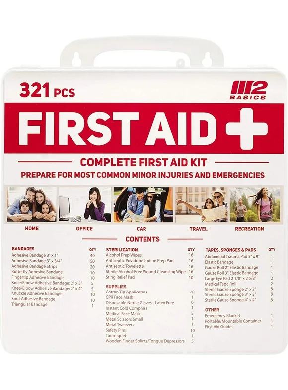Complete 321 Piece Emergency First Aid Kit | Business & Home Medical Supplies