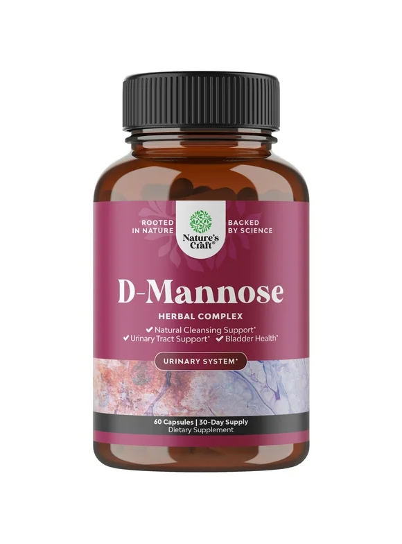 D Mannose with Cranberry Extract Capsules - D Mannose Capsules for Kidney Cleanse and Urinary Tract Health for Women - D-Mannose 1000mg Capsules Per Serving with Hibiscus & Dandelion (1 Month)