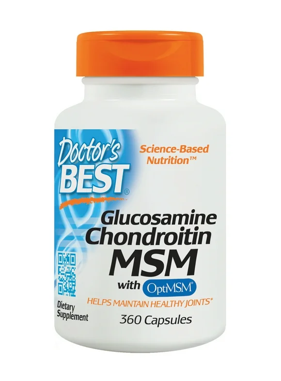 Doctor's Best Glucosamine Chondroitin MSM with OptiMSM Capsules, 360 Ct