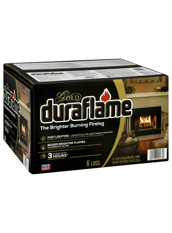 Duraflame Gold Ultra Premium 4.5 lb. Firelogs, 6-Pack Case, 3 Hour Burn