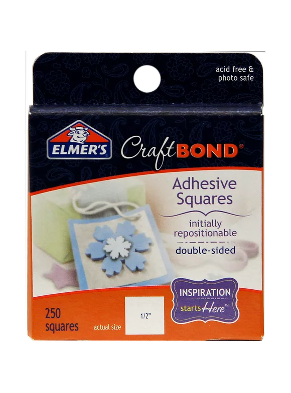 Elmer's Repositionable Adhesive Squares, 250 Count
