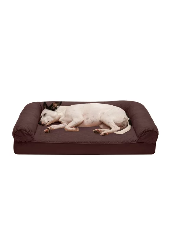 FurHaven Pet Products Quilted Full Support Orthopedic Sofa Pet Bed for Dogs & Cats - Coffee, Medium