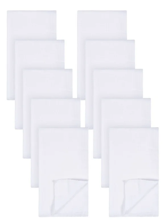 Gerber Baby Boy or Girl Unisex White Flatfold Birdseye Cotton Diapers, 10-Pack