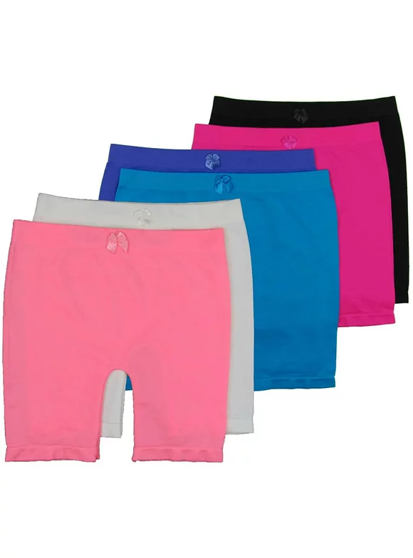 Gilbin’s Little Girls Seamless Bike Shorts for Sports, Dance, Play or Under Skirts, 6 Pack (Large)