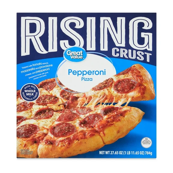 Great Value Rising Crust Pepperoni Pizza, Marinara Sauce, 28.25 oz (Frozen)