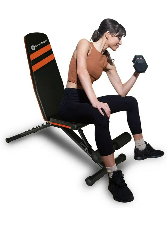 Gymenist, Adjustable Exerciser Bench, Exercise Workout Bench, Foldable and Easy to Carry, No Assembly Needed