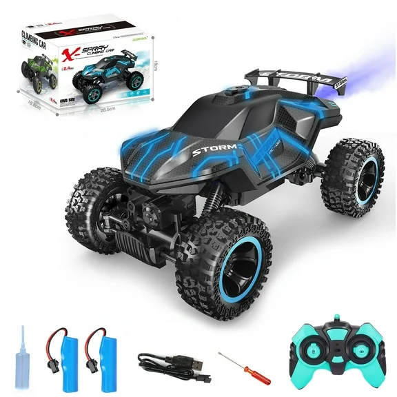 HNH RC Car,1:16 Scale Remote Control Monster Truck with Spray Function, All Terrain off Road RC Monster Vehicle Truck for Child,20+ Km/h
