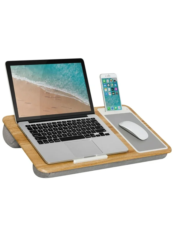 LapGear Home Office Lap Desk with Mouse Pad and Phone Holder, 21.1" x 12", Multiple Colors