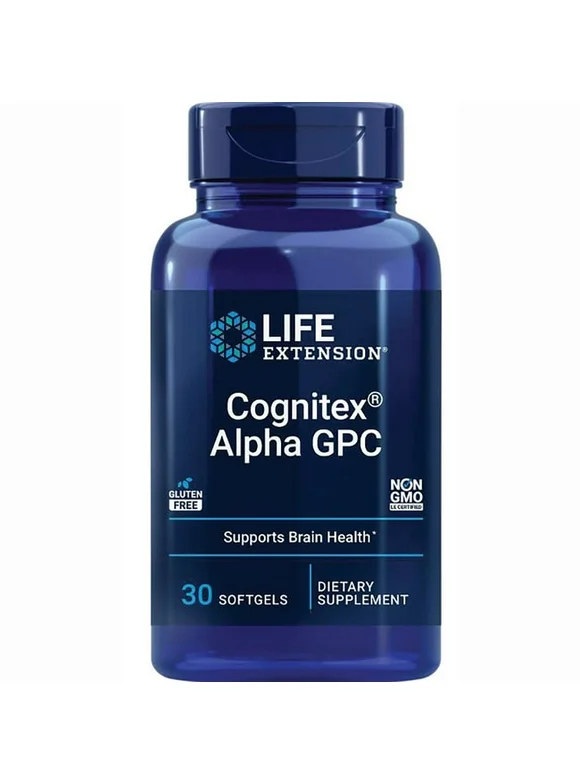 Life Extension Cognitex Alpha GPC – Alpha-Glyceryl Phosphoryl Choline, Phosphatidylserine, Blueberry Extract – A Strong Foundation for Cognitive Health – Non-GMO, Gluten-Free – 30 Softgels
