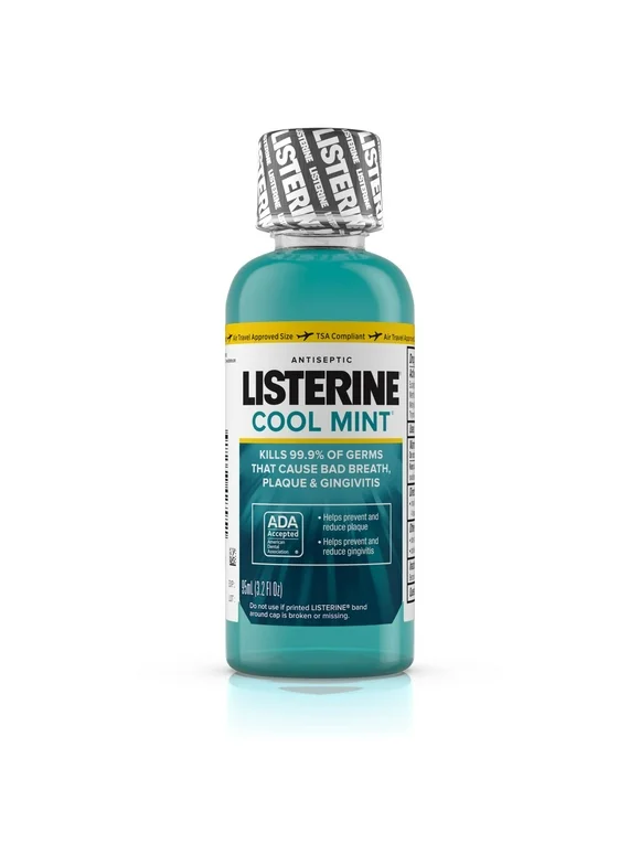 Listerine Mouthwash 3.2 oz. Cool Mint Flavor Contains Alcohol 50312547427956 24 per Case