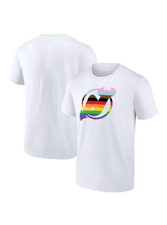 Men's Fanatics Branded White New Jersey Devils Team Pride Logo T-Shirt