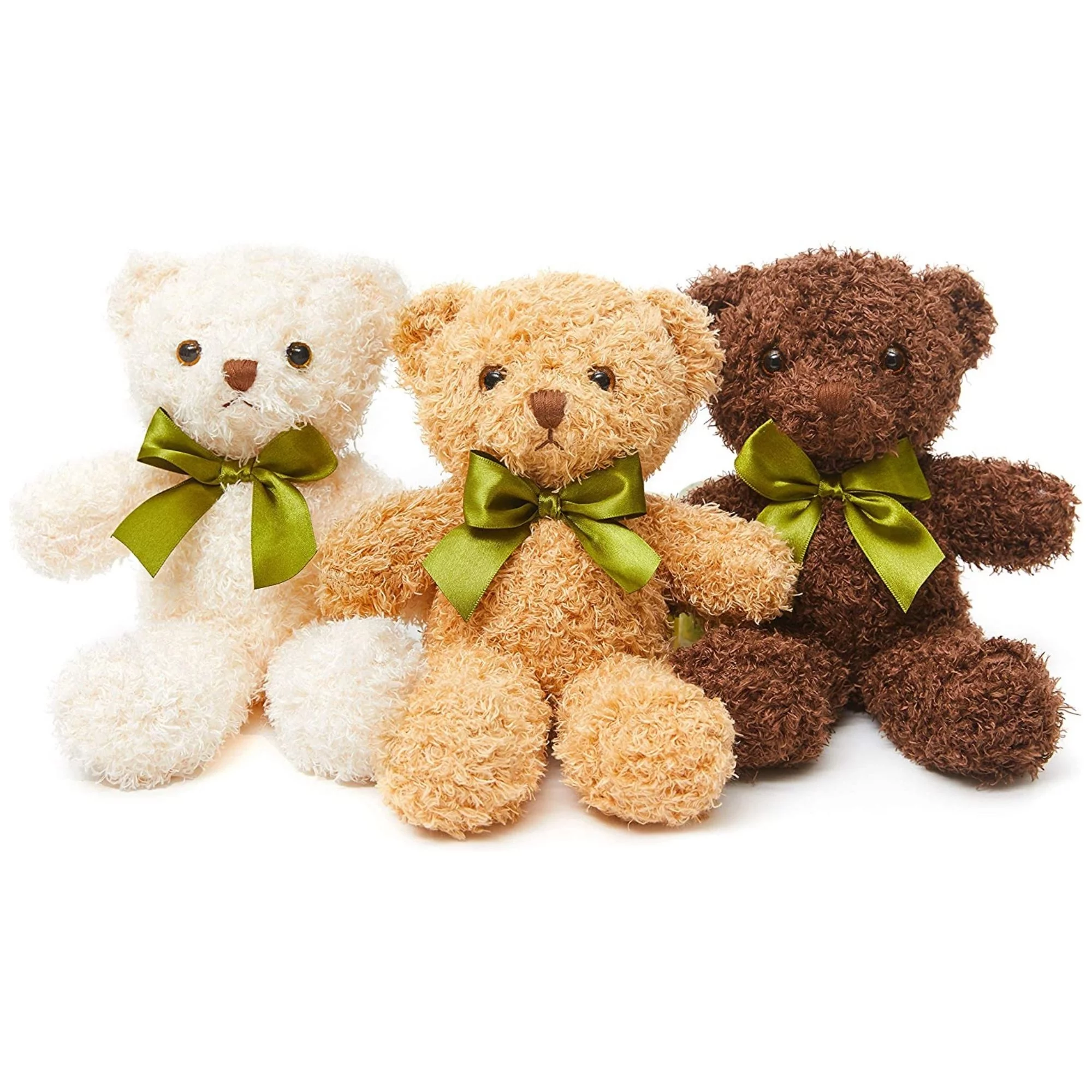 MorisMos 3 Packs Cute Teddy Bear Stuffed Animal with Bow Ties Plush Toys 9.8 Inch