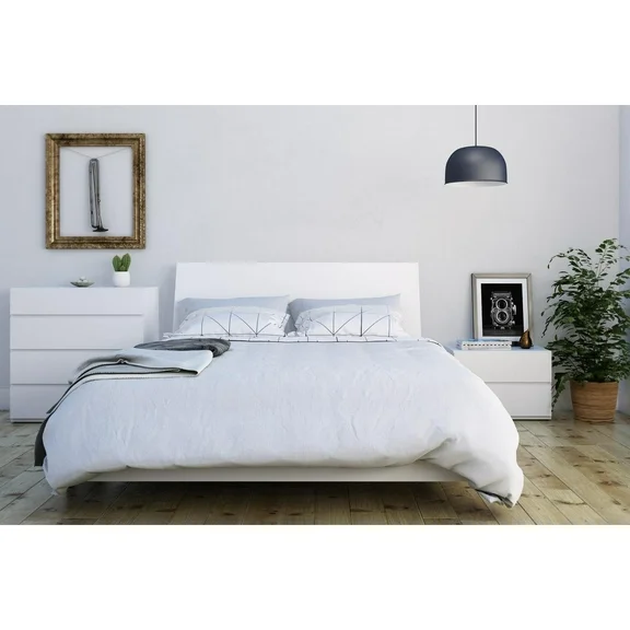 Nexera Paris 4 Piece Queen Size Bedroom Set, White