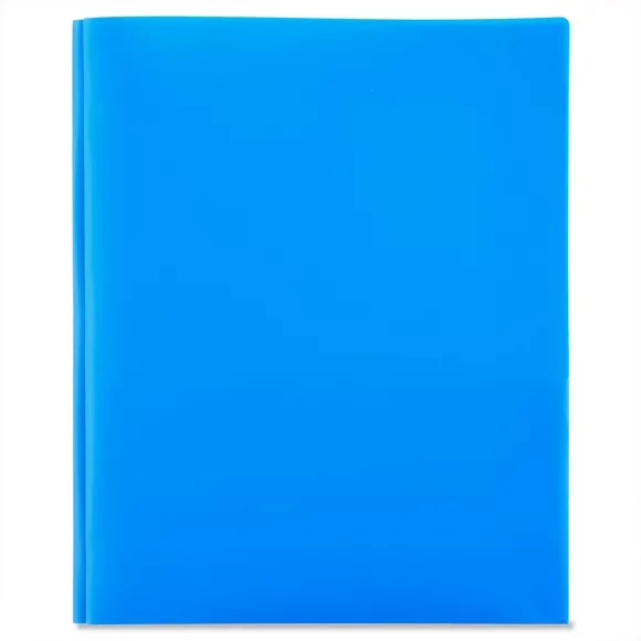 Pen+Gear 3-Prong 2-Pocket Poly Folder, Blue