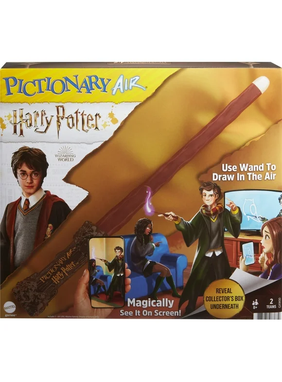 Pictionary Air Harry Potter Family Game for Kids & Adults with Light Wand & Picture Clue Cards