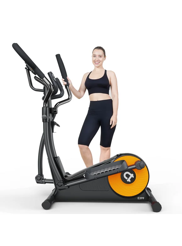 Pooboo Pro Magnetic Elliptical Mahicne 80% Fully Assembled Build-in Bluetooth Indoor Stationary Exercise Machine 350lbs 16 Resitance