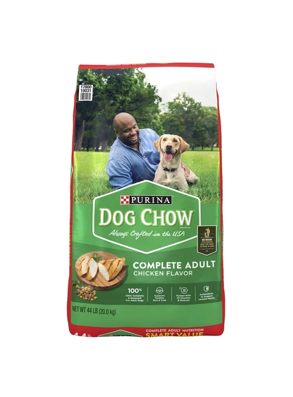 Purina Dog Chow Complete, Dry Dog Food for Adult Dogs High Protein, Real Chicken, 44 lb Bag