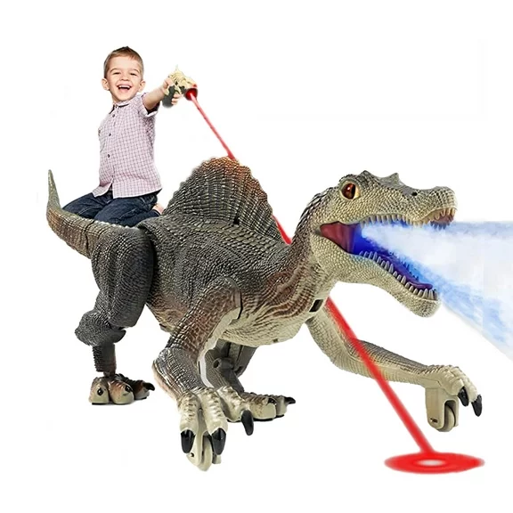 Richgv Upgraded Remote Light Control Dinosaur, Remote Control Dinosaur Spray Control Dinosaur, Sounds Walking RC Dinosaur Toys for Boys 4,5,6,7,8,9 RC Jurassic Velociraptor Toys Christmas Gifts