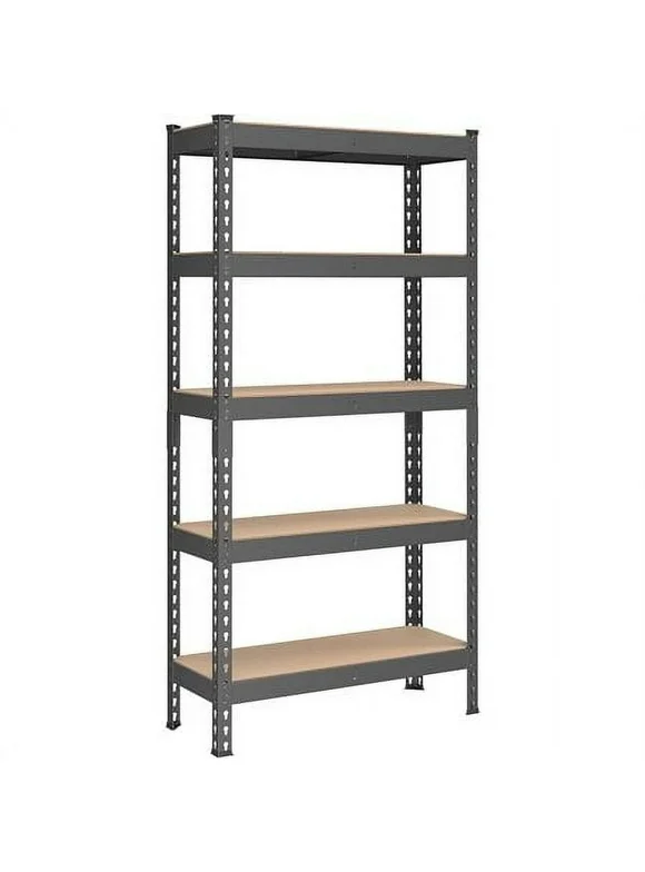 SONGMICS 5-Tier Storage Shelves Metal Garage Storage Boltless Assembly Adjustable Shelving Unit 11.8 x 29.5 x 59.1 Inches Load 1929 lb for Shed Warehouse Basement Kitchen Gray