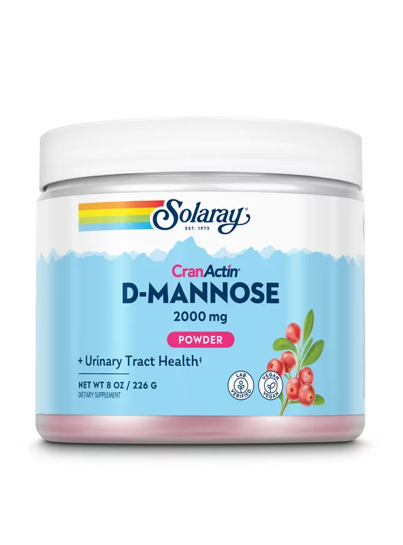Solaray D-Mannose with CranActin Cranberry AF Extract Powder 226 g | Healthy Urinary Tract Support | 30 Servings | 8 oz