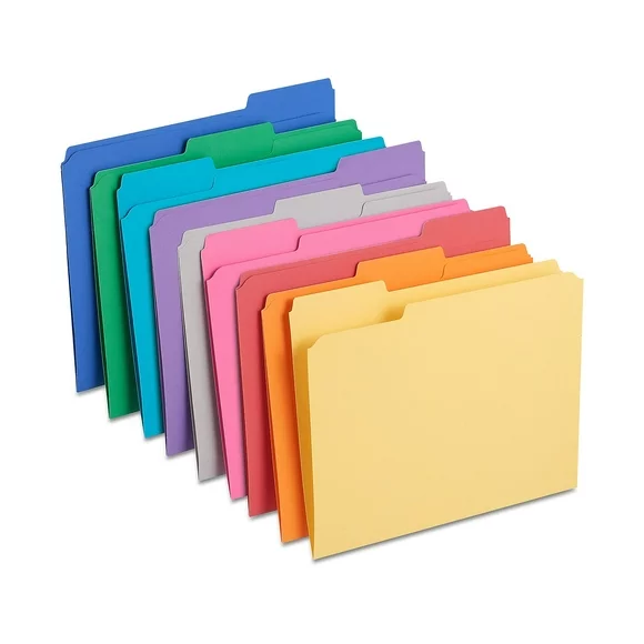 Staples Colored File Folders w/ Reinforced Tabs Letter 3 Tab 100/Box TR508994