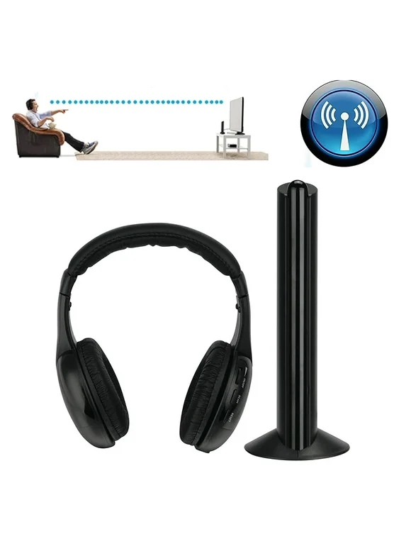 Xameyia Wireless TV Headphones, Comfortable Wireless over-Ear Headphones for TV Watching with Transmitter