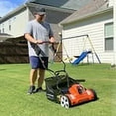 Yard Force Cordless Reel Mower 15-inch 20V Lithium-Ion, Compact Storage, 12 Gallon Grass Collection Bag, Clean Cut for a Healthy Lawn