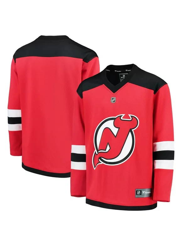 Youth Fanatics Branded Red New Jersey Devils Home Replica Blank Jersey